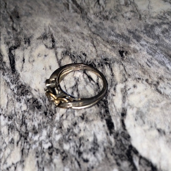 10k Plated 925 Elegant Two-Tone Knot Ring - Picture 2 of 4